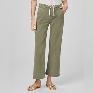 Paige Carly wide leg pants ivy green size 28